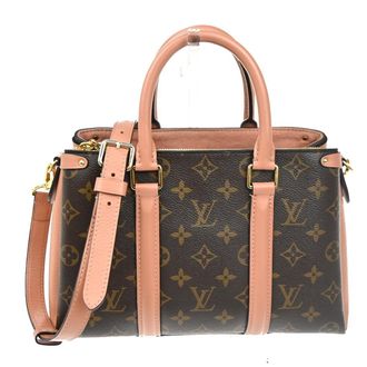 Louis Vuitton Soufflot Tote Monogram Canvas With Leather Pink Canvas Handbag (Pre-Owned)