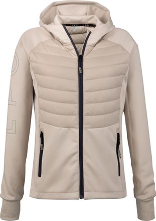 Deproc Strickfleecejacke DEPROC ACTIVE ELMCOURT III WOMEN, Damen, Gr. 44L, beige, 100% Polyester, figurbetont, gerader Abschluss mit innenliegendem Gummizug,