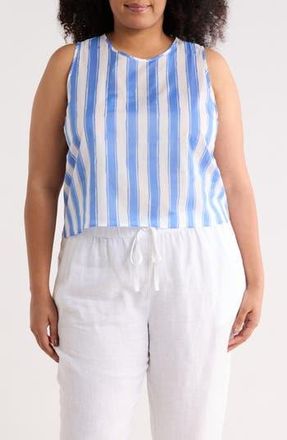 Renee C Striped Cotton Shell in Blue/White at Nordstrom Rack, Size 1 X