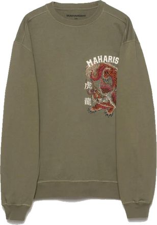 maharishi Geborduurde Tijger Draak Sweatshirt - Heren - Sweatshirts - Groen - S - Katoen - Hoodies & sweatvesten