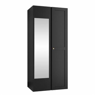 Mirjan24 Mobilier1 - Armario Hartford 396, Negro, 186x74x44cm, Puertas De Armario: Con Bisagras, N&uacute;mero De Estantes: 0