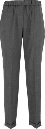 Antonelli Rosalba Slim-fit Pantalon - Dames - Broeken - Grijs - Maat: S Zijde