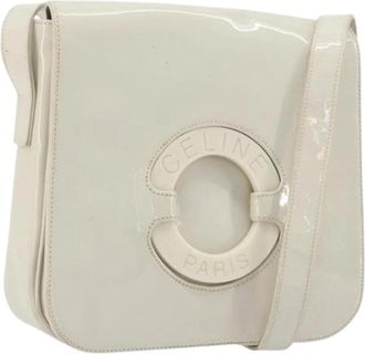 Celine Pre-owned Vintage Patent Leather Shoulder Bag - Dames - Vintage Schoudertas - Beige - ONE Size - Leer - Vintage