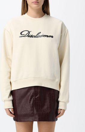 Disclaimer Felpa girocollo in cotone relaxed fit con logo a contrasto