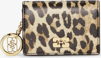 Ganni Mixed Leopard Bou Card Holder With Flap