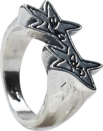 TwoJeys Sketchy Stars Ring - unisex - Ringen - Grijs - 61 MM - Accessoires