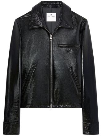 Courr&egrave;ges Black Two-Way Zip Jacket