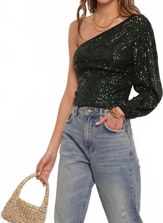 Heartloom Seela One-Shoulder Top In Forest