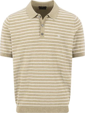 Fynch-Hatton Poloshirt FYNCH-HATTON, Herren, Gr. 4XL, pistachio, Web, Obermaterial: 88% Baumwolle, 12% Leinen, gestreift, regular fit normal, ohne Ausschnitt, B&uuml;nd