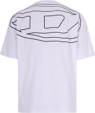 Diesel Mens T-Shirt Boggy Megoval-D White Cotton T-Shirts And Polos