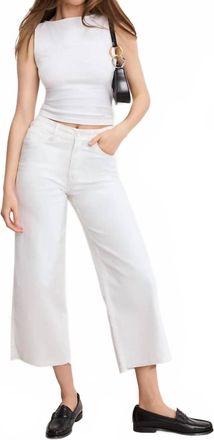 Good American Good Waist Cropped Palazzo Jeans In White