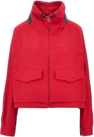Loewe Cotton and silk jacket with leather details Woman 36