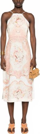 Twin-Set Linen Casual Dress In Multicolor