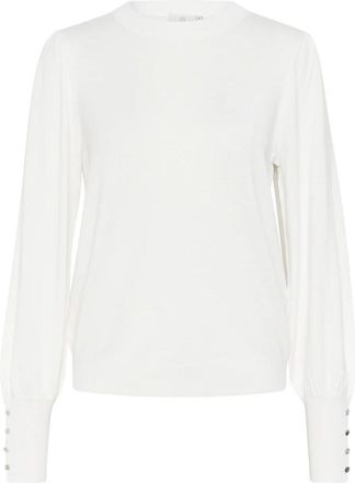 Kaffe Ronde Hals Gebreide Trui Pullover Sweater - Dames - Ronde hals truien - Wit - 2XL - Nylon - Truien & Vesten