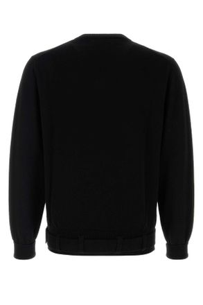 Random Identities Mens Black Wool Blend Sweater Maglieria