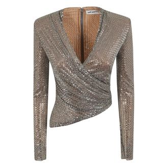 Self Portrait Long Sleeve Tops - Dames - Tops - Grijs - Maat: XS