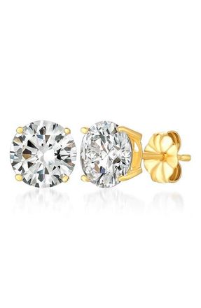 Crislu Cubic Zirconia Stud Earrings in 18Kt Yellow Gold at Nordstrom
