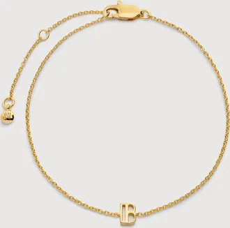 Monica Vinader Gold Initial B Chain Bracelet