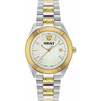 Versace Ve8E00424 V-Dome Horloge - unisex - Accessoires - Grijs - Maat: ONE Size Zijde