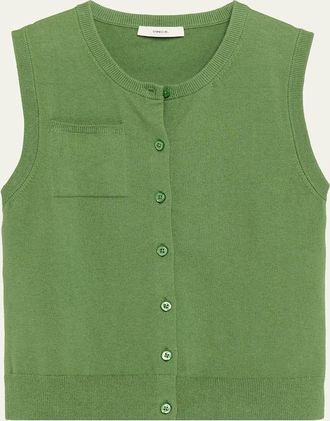 Vince Sleeveless Patch Pocket Cardigan