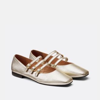 La Redoute Collections Ballerinas in metallic leer