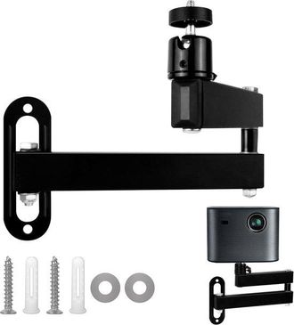 No Brand Soporte De Pared Ajustable Para Proyector - Soporte Universal Para Proyector Con Rosca De 1/4 De Pulgada - Brazo De Metal