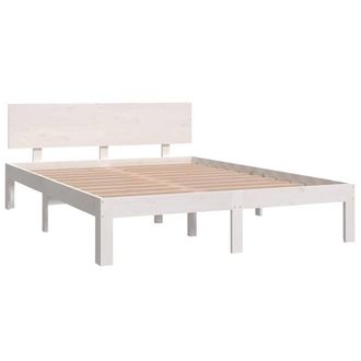 Berkfield Home Beautiful Bed Frame White Solid Wood 150x200 cm King Size