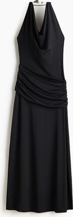 H&M Drapiertes Neckholderkleid - Schwarz