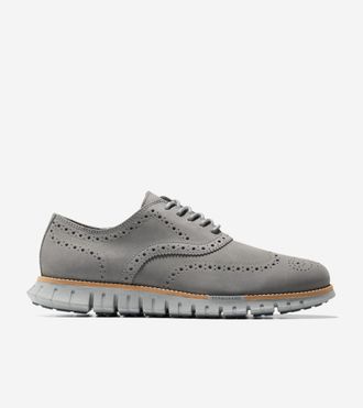 Cole Haan Mens ZER&Oslash;GRAND Remastered Wingtip Oxford Shoes - Grey Size 10.5