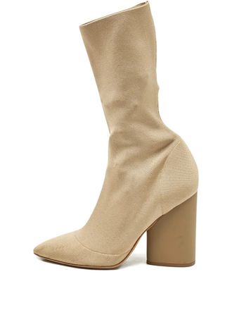 Yeezy by Kanye West Beige block-heel ankle boots - Neutrals