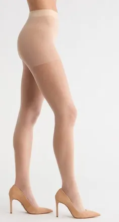 Nordstrom Sheer Back Seam Tights in Beige Almond at Nordstrom, Size Plus