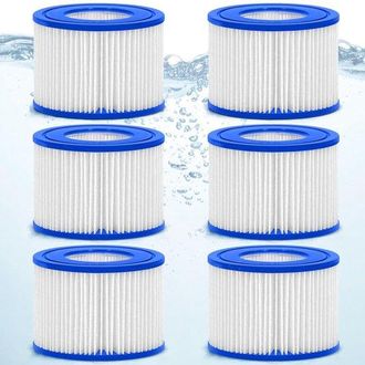 No Brand Cartuchos De Filtro Para Piscinas, 6 Unidades, Cartuchos De Repuesto Para Spas/ba&ntilde;eras De Hidromasaje, Compatibles Con Miami/vegas/monaco, Di&aacute;metro 50