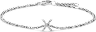 House of Brilliance 10K Gold Diamond Accent A-Z Initial Charm and Link Bracelet