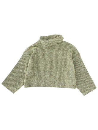 Ganni Side Button Closure Sweater - Green