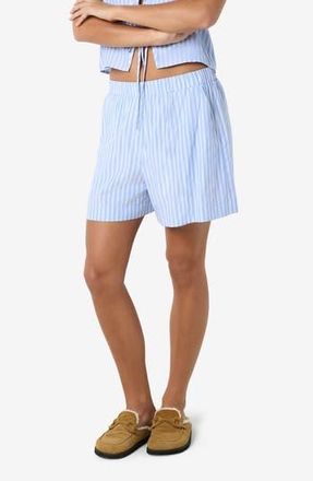 Noisy May Frida Woven Shorts in Sky Blue Stripes White at Nordstrom Rack, Size Large