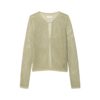 Zadig&Voltaire Saya Open-knit Cardigan - female - Zadig & Voltaire - Cardigans - Green - XS - Knitwear