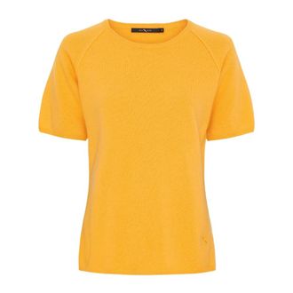 BTF-CPH Btfcph - Cashmere & Merino T-shirt - Dames - Truien - Geel - Maat: XL Kasjmier