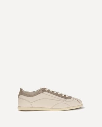 Brunello Cucinelli Sneakers in vitello e camoscio con suola slim Man 44