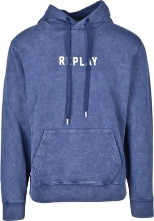 Replay Hooded Sweatshirt - Heren - Hoodies - Blauw - XL - Katoen - Hoodies & sweatvesten