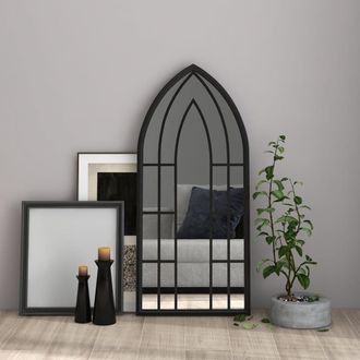 vidaXL Espejo Hierro Negro Para Uso Interior 100x45 Cm Vidaxl
