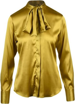 Xacus Overhemden, Dames, Geel, S, Satijn, Camicia in Satin