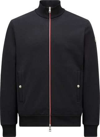Moncler Moncler Tricolor-trimmed Cotton Zip-up Sweatshirt, Men, Blue, Size: S