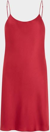 Olivia Von Halle Venus Scoop-Neck Silk Satin Mini Slip Dress