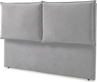 Colch&oacute;n Morfeo Cabecero tapizado de doble cuerpo gris plata, cama 90 cm, 100x125 cm