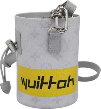 Louis Vuitton Chalk Nano Limited Edition Logo Story Monogram Canvas Gray Canvas Handbag (Pre-Owned)