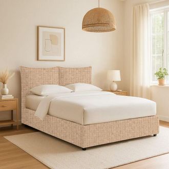 Talamo Italia Cama Individual Chatteris, Desfundable, Hecho En Italia, Beige