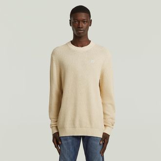 G-Star Honey Comb Structure Knit - Wit - Heren