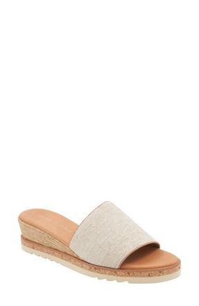 André Assous Nessie Platform Wedge Sandal in Beige Linen at Nordstrom, Size 10