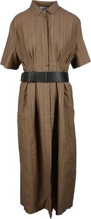 Fabiana Filippi Cotton Silk Chemise Dress - Brown