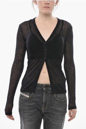 Diesel Semi-Transparent Cardigan M-ARINA With V-Neck size Xs